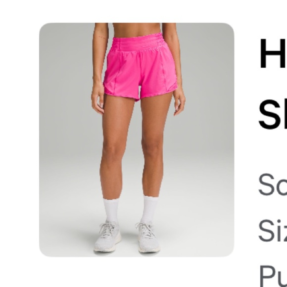lululemon athletica “Hotty Hot” Sonic Pink 4”Shorts
